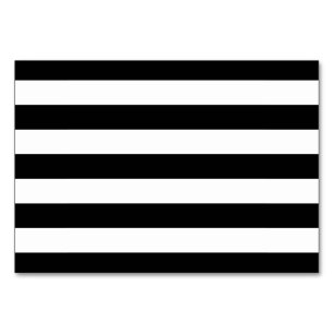 Black And White Stripes Stylish Table Number