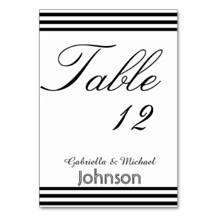 Black and White Stripes Table Number