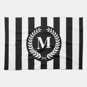 Black and White Stripes Tea Towel