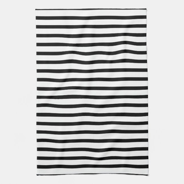 Black and White Stripes Tea Towel (Vertical)