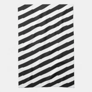 Black And White Stripes Tea Towel