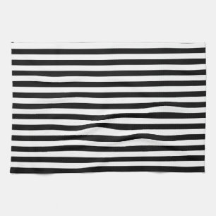 Black and White Stripes Tea Towel
