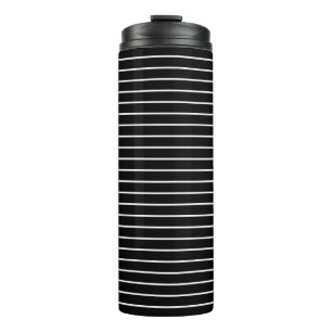 Black and White Stripes Thermal Tumbler