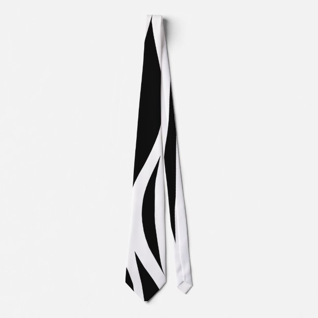 Black and White Stripes Tie (Front)