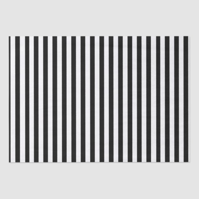 Black And White Stripes Tissue Paper (Front)