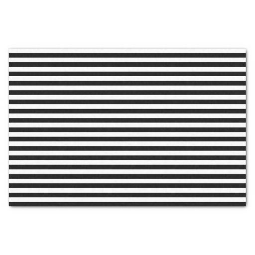 Image of Black and White Stripes Tissue Paper