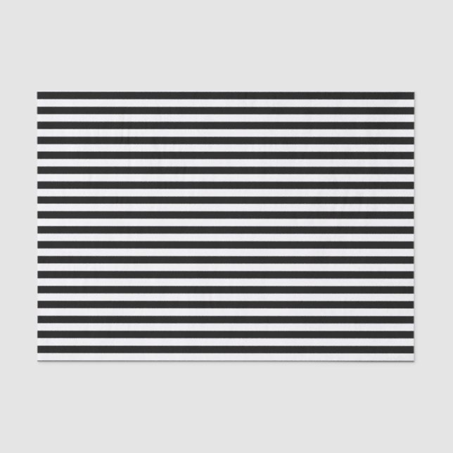 Black and White Stripes Tissue Paper (Front)