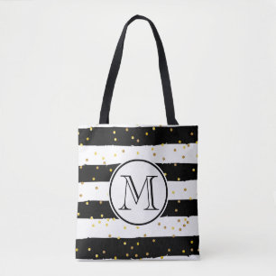 Black and White Stripes Tote Bag