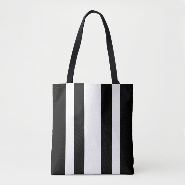 Black And White Stripes    Tote Bag (Front)
