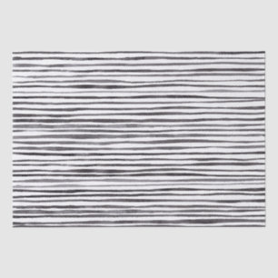 Black and White Stripes Watercolor Tissue Paper