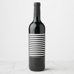 Black and White Stripes Wine Label
