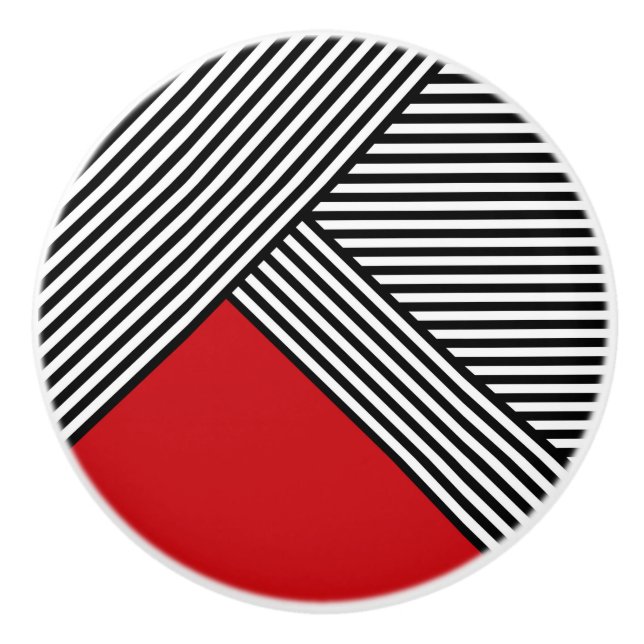 Black and white stripes with red triangle ceramic knob (Front)