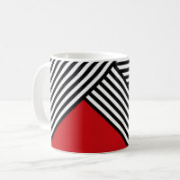 Black and white stripes with red triangle