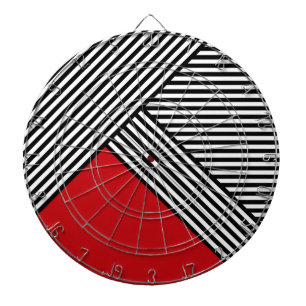Black and white stripes with red triangle dartboard