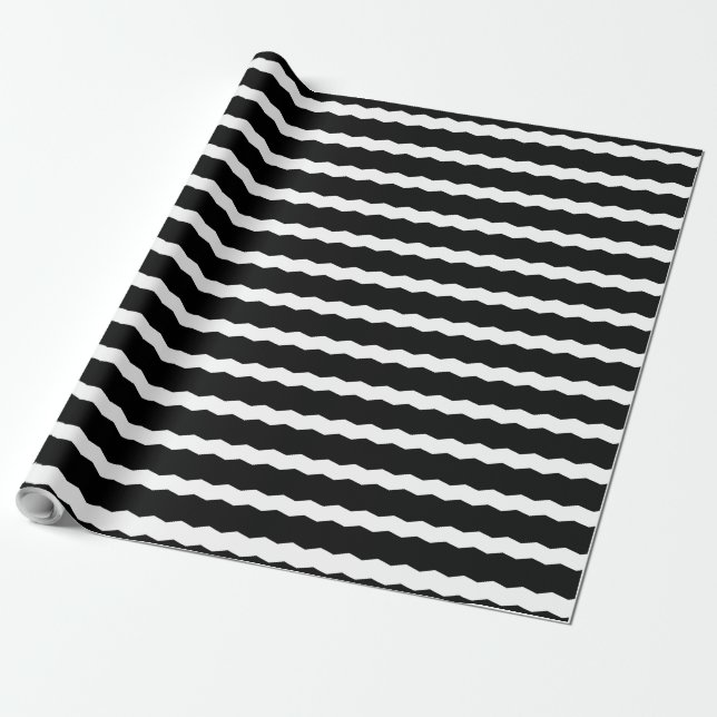 Black and White Stripes   Wrapping Paper (Unrolled)