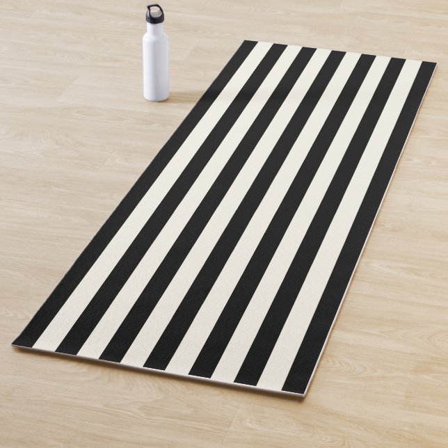 Black and White Stripes Yoga Mat (In Situ)