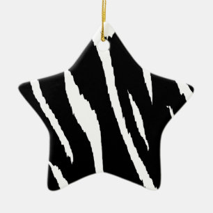 Black and White Strips Ceramic Tree Decoration