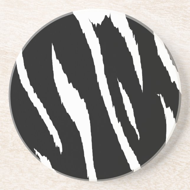 Black and White Strips Coaster (Front)