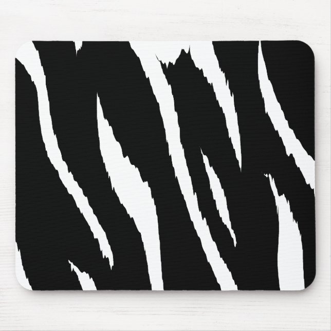 Black and White Strips Mouse Mat (Front)