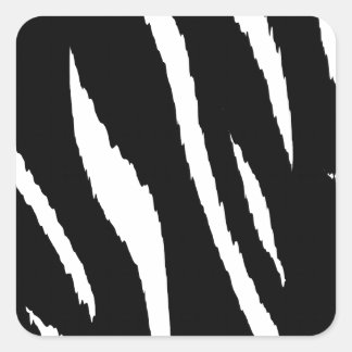 Black and White Strips Square Sticker