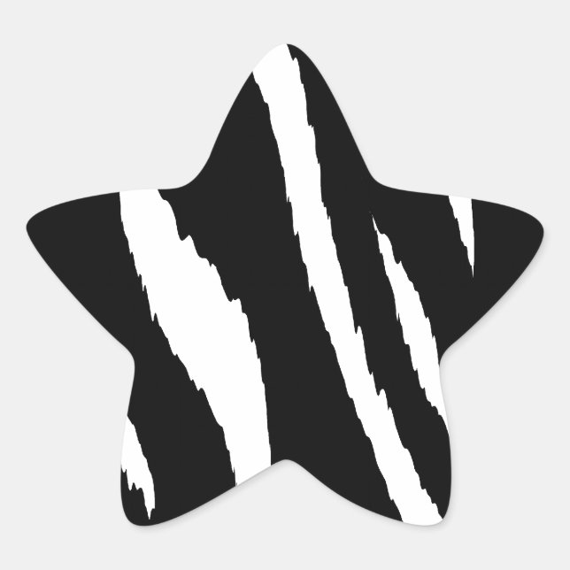 Black and White Strips Star Sticker (Front)