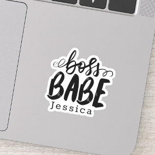 Black and White Stylish Boss Babe Monogram