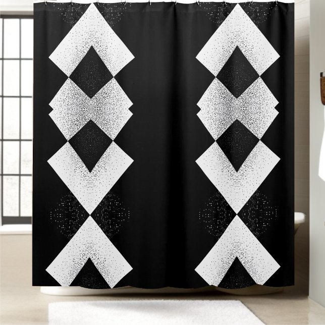 Black and White Stylish Bow Shower Curtain (Creator Uploaded)