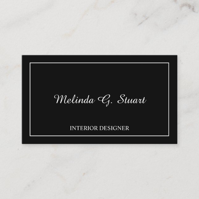 Black and White Stylish Business Card (Front)