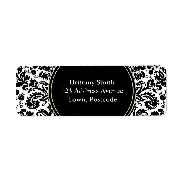 Black and white stylish damask pattern (Front)