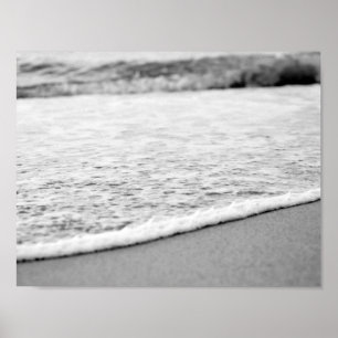 Black and White Summer beach Poster