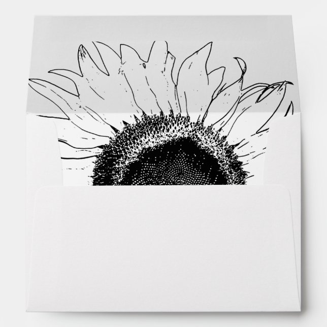 Black and White Sunflower Envelope (Back (Bottom))