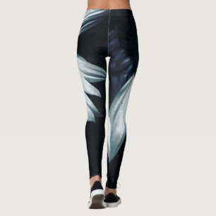 Black and White Sunflower Leggings