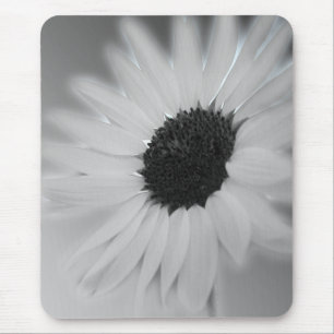 black and white sunflower mouse mat