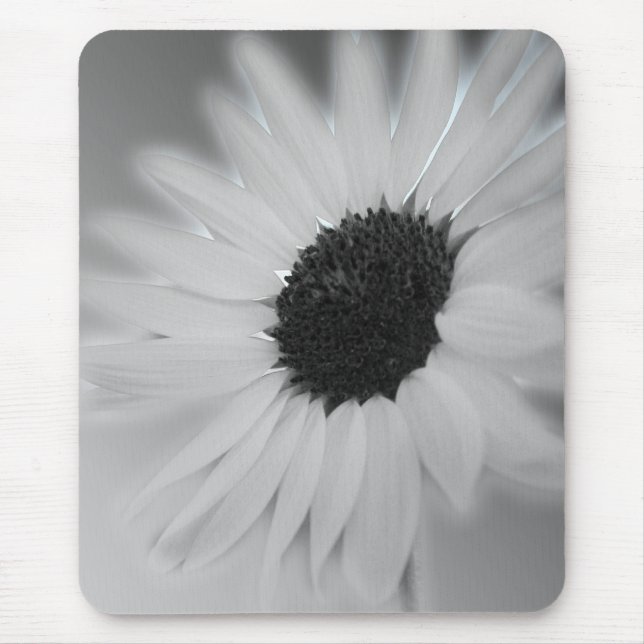 black and white sunflower mouse mat (Front)
