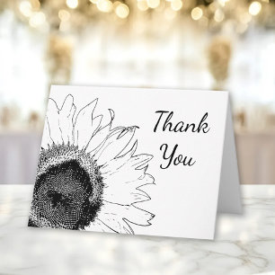 Black and White Sunflower Thank You