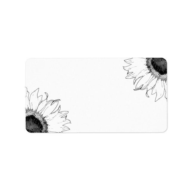 Black and White Sunflowers Label (Front)
