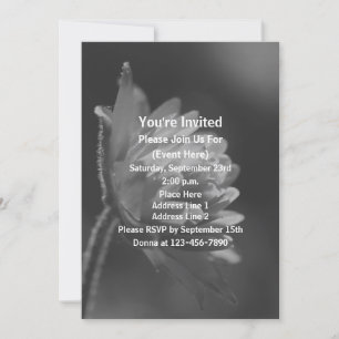 Black And White Sunlit Flower Party Invitation