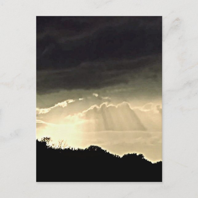 Black and White Sunset Postcard (Front)