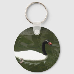 Black and White Swan Key Ring