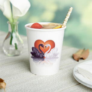 Black And White Swans Paper Cups