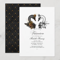 Black and White Swans Quinceañera