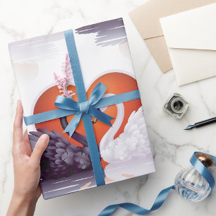 Black And White Swans Wrapping Paper