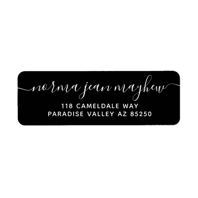 Black And White Swash Script Handwriting (Front)