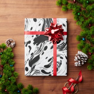 Black and White Swilring Liquid Polka Dots