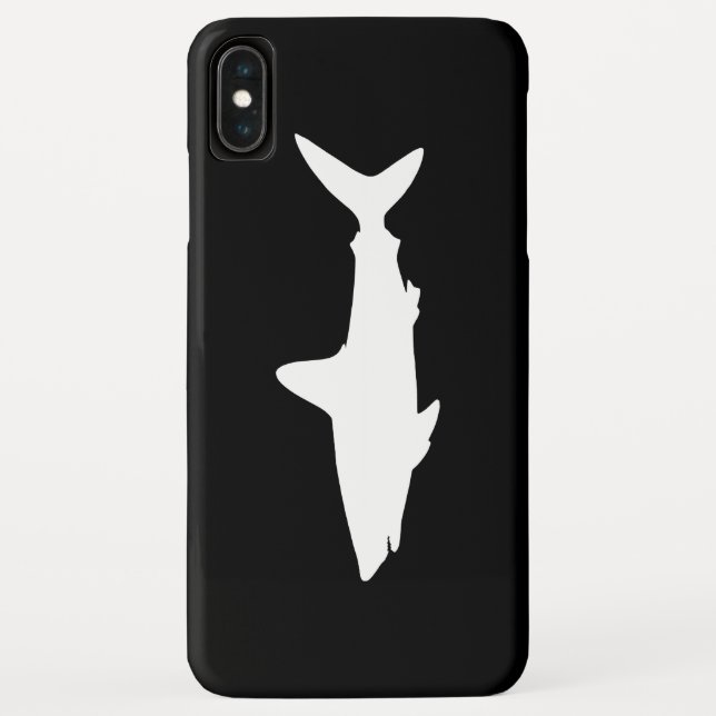 Black and White Swimming Shark Case-Mate iPhone Case (Back)