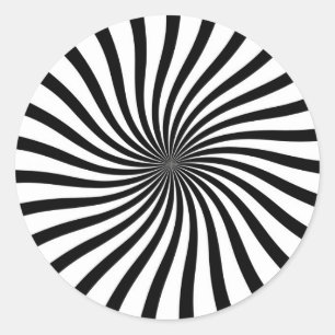 Black and white swirl classic round sticker