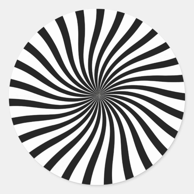 Black and white swirl classic round sticker (Front)