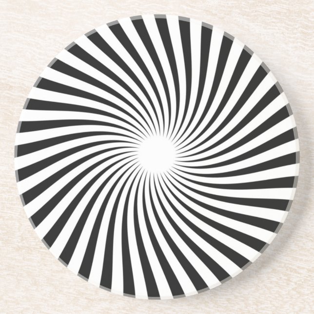Black and White Swirl Coaster (Front)