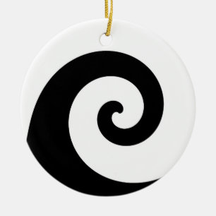 Black and White Swirl Design Ornament