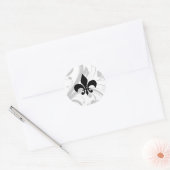 Black and White Swirl Fleur De Lis Sticker (Envelope)